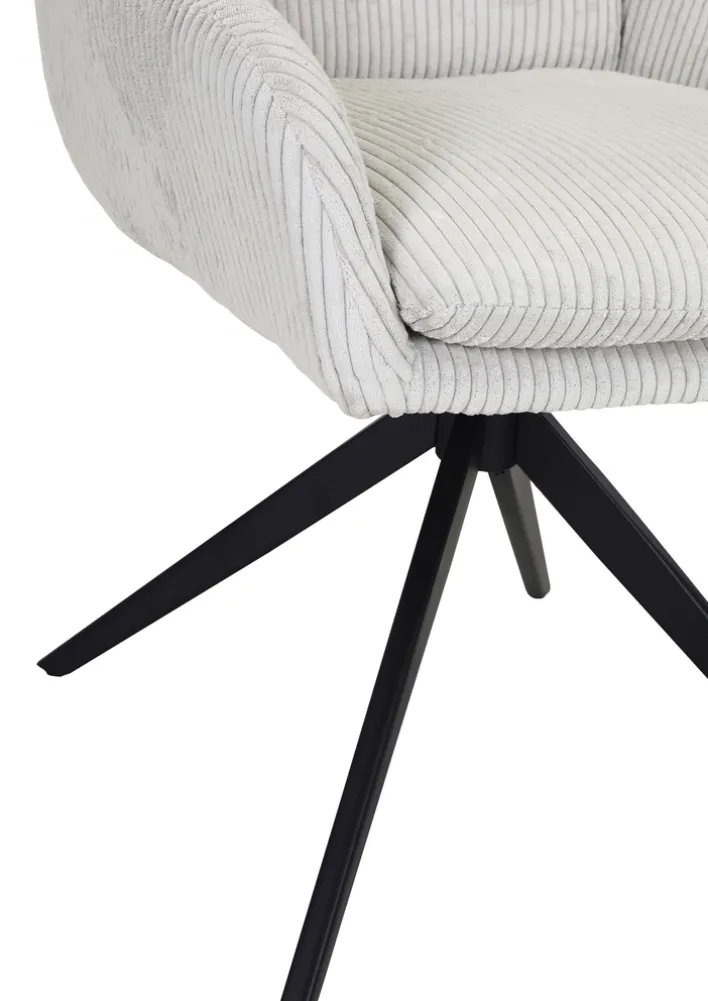 Drehsessel ALICE Cordbezug beige/schwarz