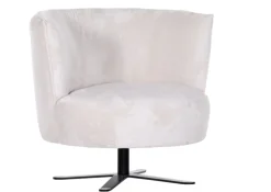 Drehsessel JIM-S Chenille-Bezug beige/schwarz