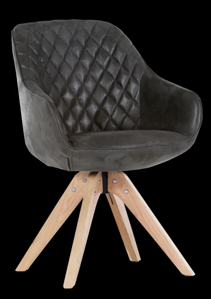 Drehstuhl COOL anthrazit used Optik/Eiche massiv natur lackiert