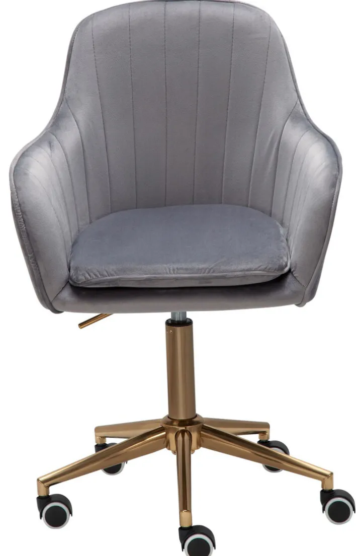 Drehstuhl hellgrau/ goldfarbig