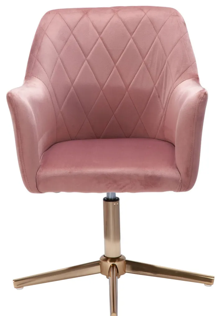 Drehstuhl inklusive Armlehne rosa/ goldfarbig