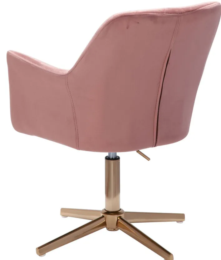 Drehstuhl inklusive Armlehne rosa/ goldfarbig
