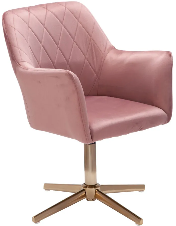 Drehstuhl inklusive Armlehne rosa/ goldfarbig
