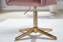 Drehstuhl inklusive Armlehne rosa/ goldfarbig