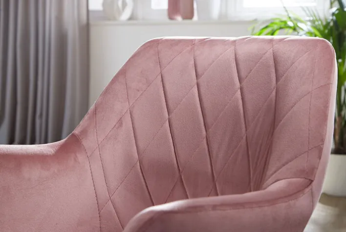 Drehstuhl inklusive Armlehne rosa/ goldfarbig