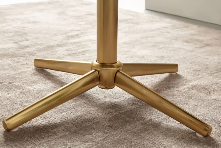 Drehstuhl inklusive Armlehne blau/ goldfarbig