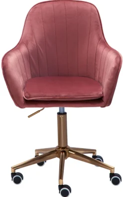 Drehstuhl inklusive Rollen rosa/ goldfarbig