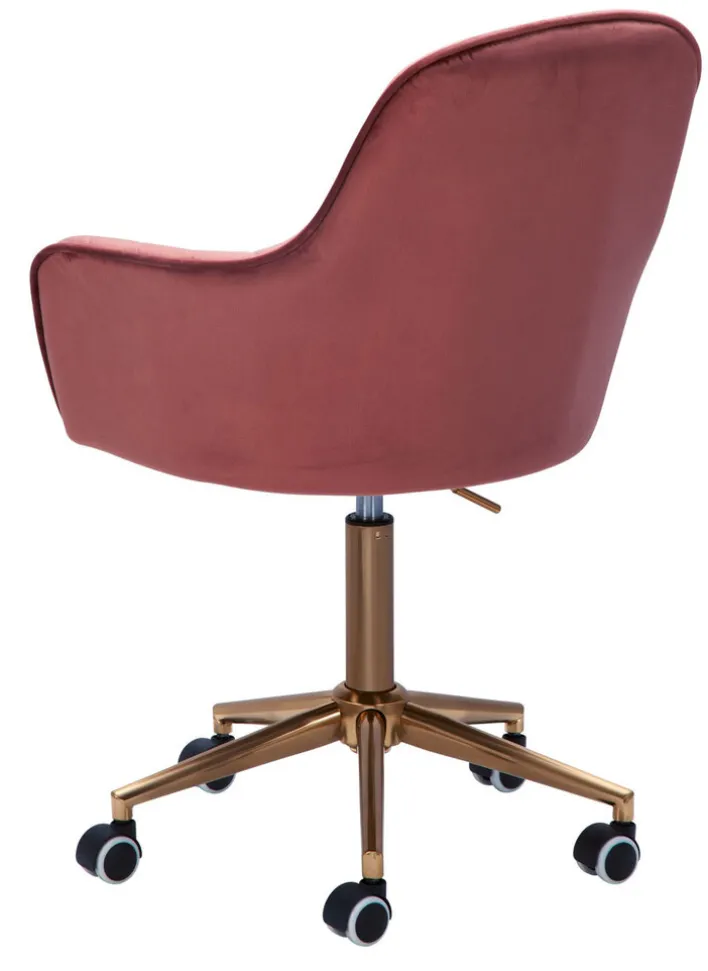 Drehstuhl inklusive Rollen rosa/ goldfarbig