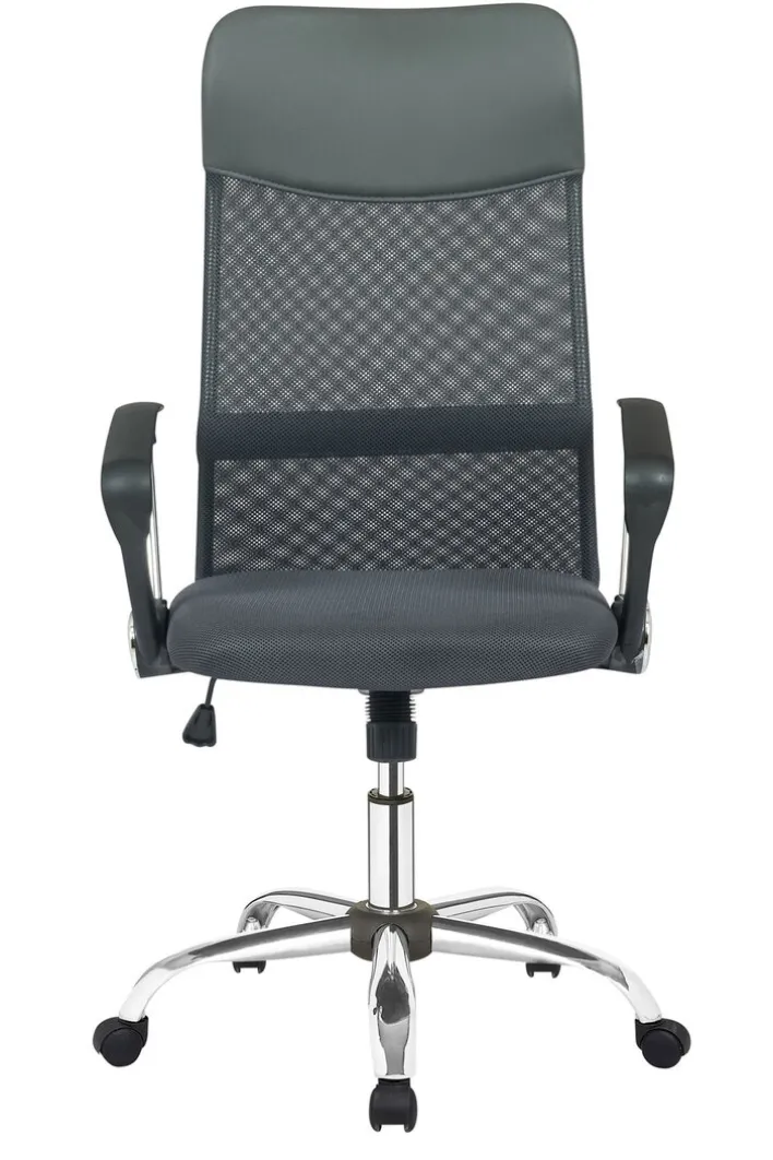 Drehstuhl mit Armlehnen Chromfarbig/ Grau