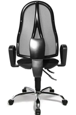 Drehstuhl mit Armlehnen Sitz Schwarz/Rücken Netz Schwarz