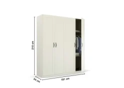 Drehtürenschrank CAMBRIDGE 2 180 x 210 x 54 cm Alpinweiß