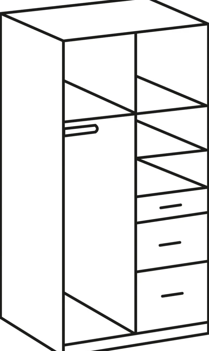 Drehtürenschrank CLICK weiß/ braun