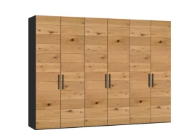 Drehtürenschrank LONGLINE VI schwarz/ braun