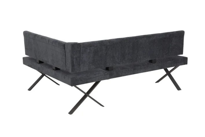 Eckbank MARION 200x140 cm Teddyoptik anthrazit