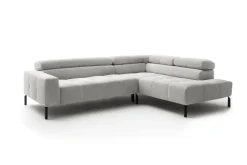 Ecksofa CLEVELAND 273 x 219 cm hellgrau