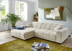 Ecksofa MACON 195 x 301 cm Cord beige