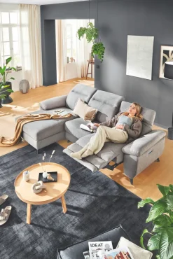 Ecksofa NINA 272 x 164 cm stonegrau