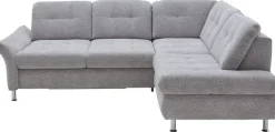 Ecksofa SEVRAN mit Schlaffunktion 242 x 210 cm alu