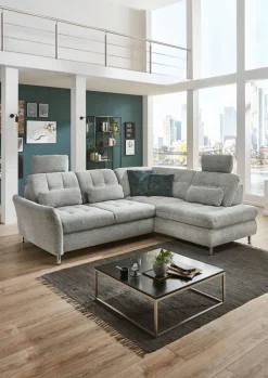 Ecksofa SEVRAN mit Schlaffunktion 242 x 210 cm alu