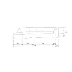 Ecksofa SLOPING 225 x 274 cm naturalbeige