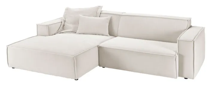 Ecksofa UPPER EAST 168 x 276 cm weiß