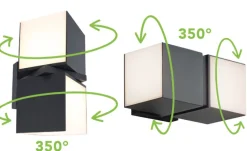 ECO-LIGHT LED Außenwandleuchte CUBA 2-flg anthrazit