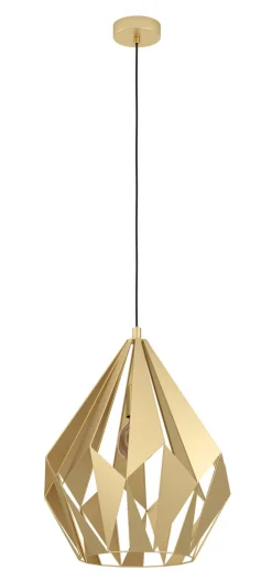 EGLO Retrofit Pendelleuchte CARLTON 38,5 cm goldfarbig