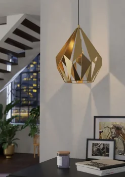 EGLO Retrofit Pendelleuchte CARLTON 38,5 cm goldfarbig