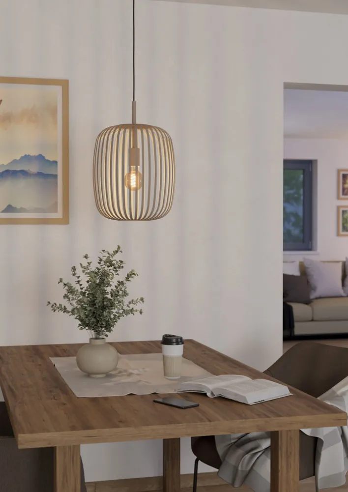 EGLO Retrofit Pendelleuchte ROMAZZINA 32 cm sandfarbig