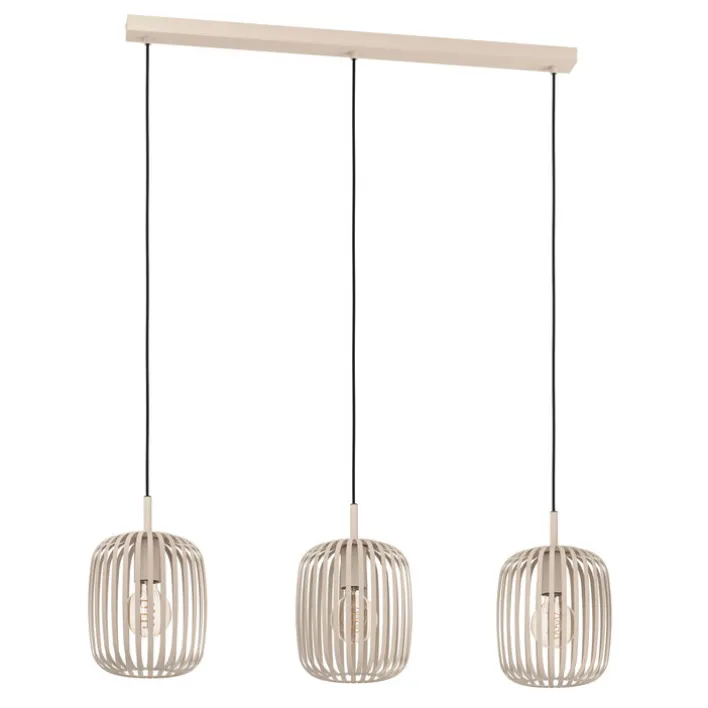 EGLO Retrofit Pendelleuchte ROMAZZINA 3-flg sandfarbig