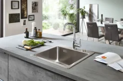 Einbauspüle LEIKO silberfarbig