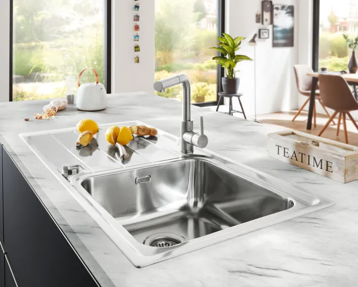 Einbauspüle REMIS silberfarbig