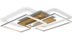 ELOBRA CCT LED Deckenlampe PANAMA 42 x 50 cm Nickelfarbig mit Holz