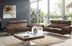 erpo Sofa 2-Sitzer LUCCA Lederbezug Moccabraun