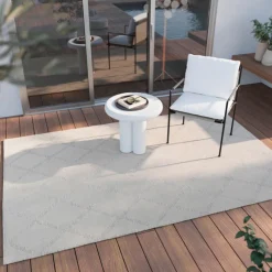 ESPRIT Outdoorteppich RHOMB 80 x 150 cm beige/grau