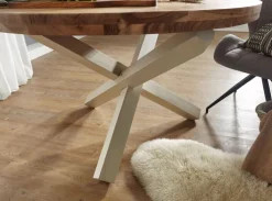 Esstisch 120 cm braun/ weiß