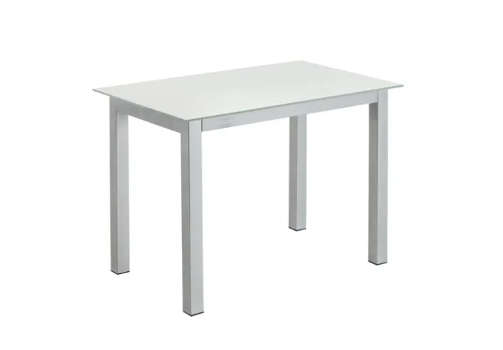 Esstisch 90 x 60 cm Holz/Glas grau/weiß