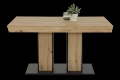 Esstisch AGNES 140 (220) x 90 cm Artisan-Eiche-Dekor braun/Dekor schwarz