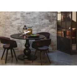 Esstisch BLANCO 120 cm rund Mangoholz schwarz