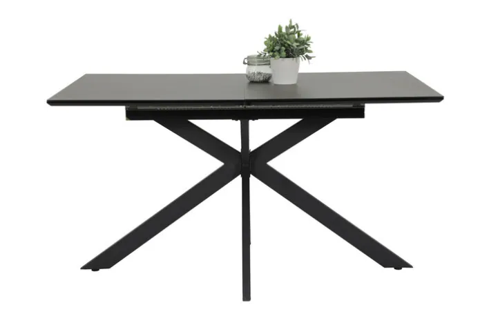 Esstisch CHANDLER 140-180 x 90/76 cm anthrazit/schwarz/Keramikoptik