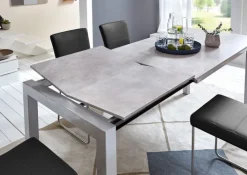 Esstisch DASH 130-190 x 80 cm Glasplatte weiß