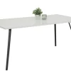 Esstisch JENNIFER 180 x 90 cm Hochglanz weiß/schwarz