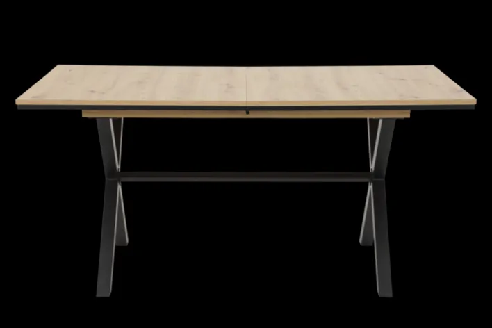 Esstisch KARINA 160 (200) x 90 cm Artisan-Eiche-Dekor braun/schwarz