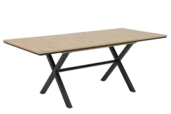 Esstisch KARINA 160 (200) x 90 cm Artisan-Eiche-Dekor braun/schwarz