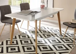 Esstisch LENA Eiche Riviera/ Weiss matt