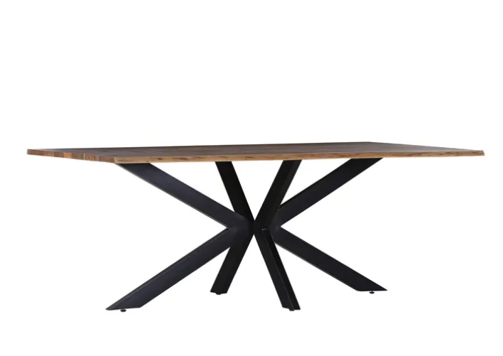 Esstisch LORENZO 180 x 90 cm Akazie Massivholz/schwarz