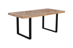 Esstisch LUANDA 180 x 90 cm Massivholz Akazie natur/schwarz