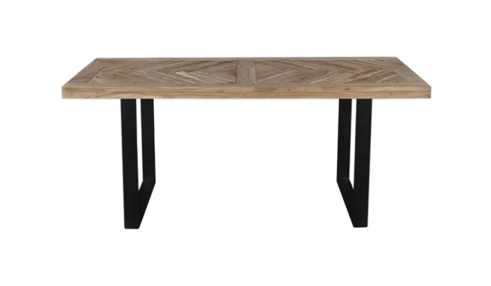 Esstisch LUANDA 180 x 90 cm Massivholz Akazie natur/schwarz