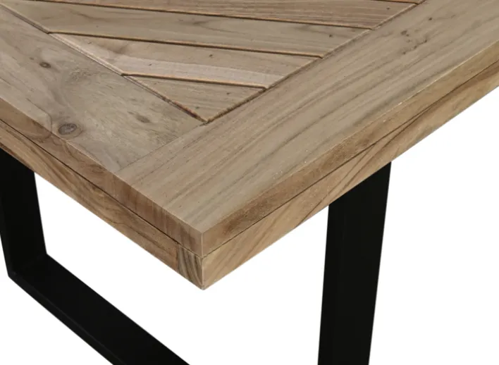 Esstisch LUANDA 180 x 90 cm Massivholz Akazie natur/schwarz