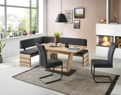 Esstisch MARIE 140(180) x 90 cm braun/schwarz